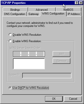 WINS設定