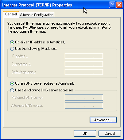 インターネット プロトコル(TCP/IP)のプロパティ