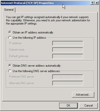 インターネット プロトコル (TCP/IP)のプロパティ
